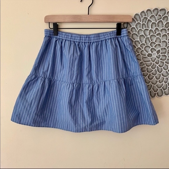 Madewell Bistro Blue/White Striped Mini Skirt Sz S EUC - Picture 4 of 8